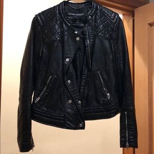 Black fake leather jacket